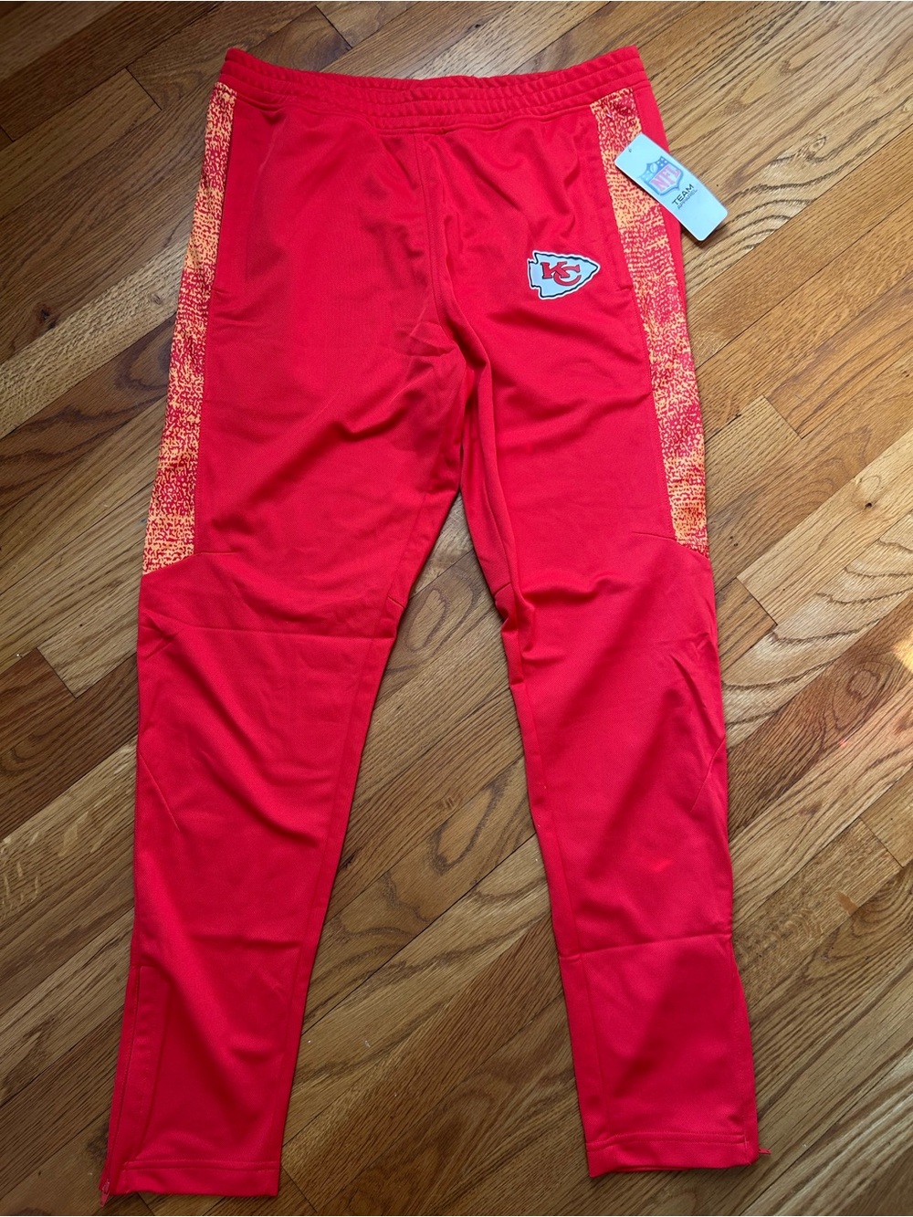 NFL Red Kansas City Joggers with Gold Patterned Side Panels large
